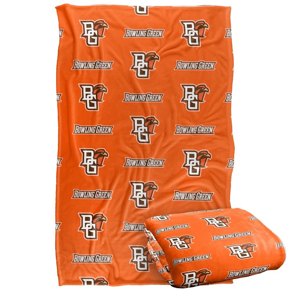 Bowling Green State University Wildcats Blanket, 36" x 58", Logo Pattern, Silky Touch Super Soft Throw