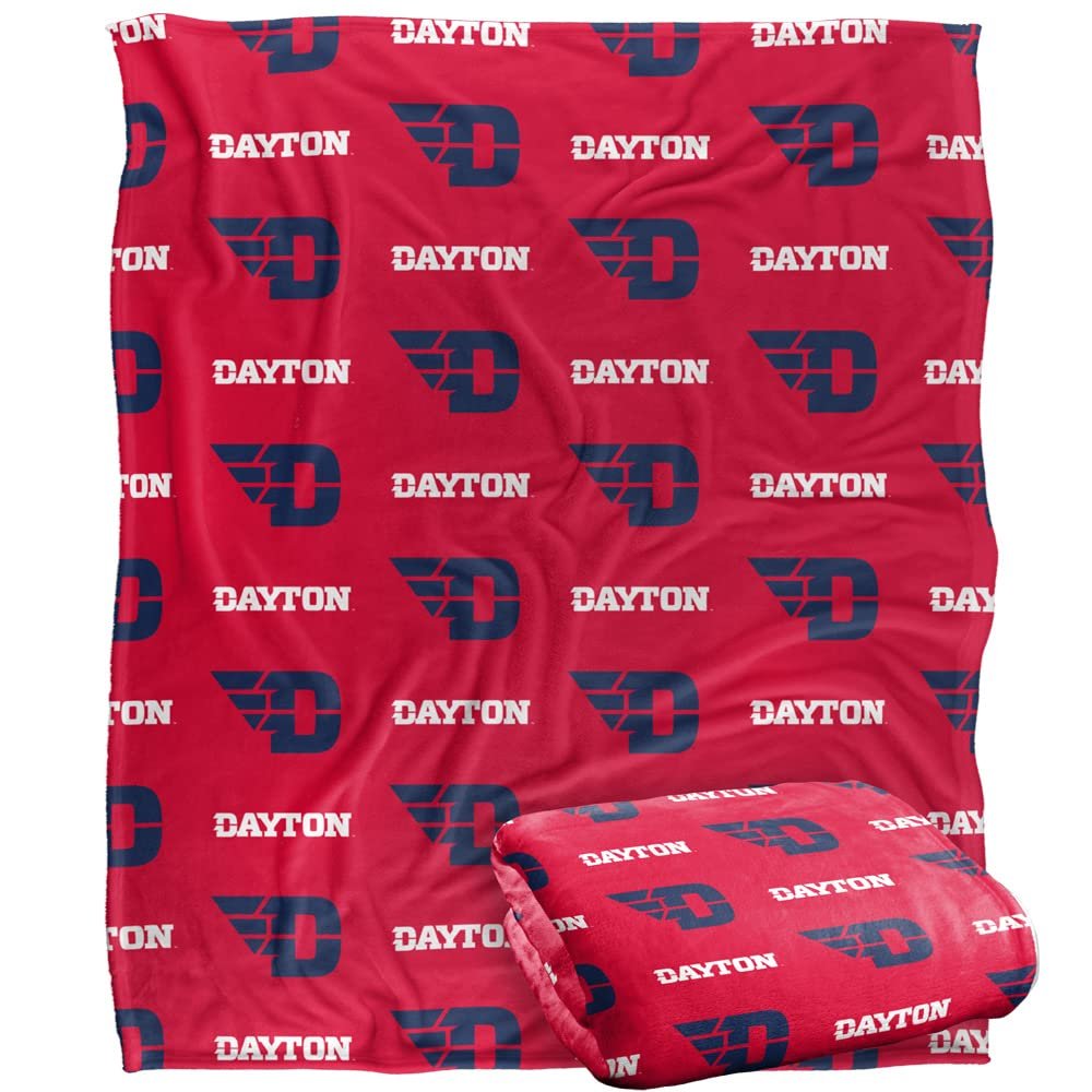 University of Dayton Flyers Blanket, 50" x 60", Logo Pattern, Silky Touch Super Soft Throw