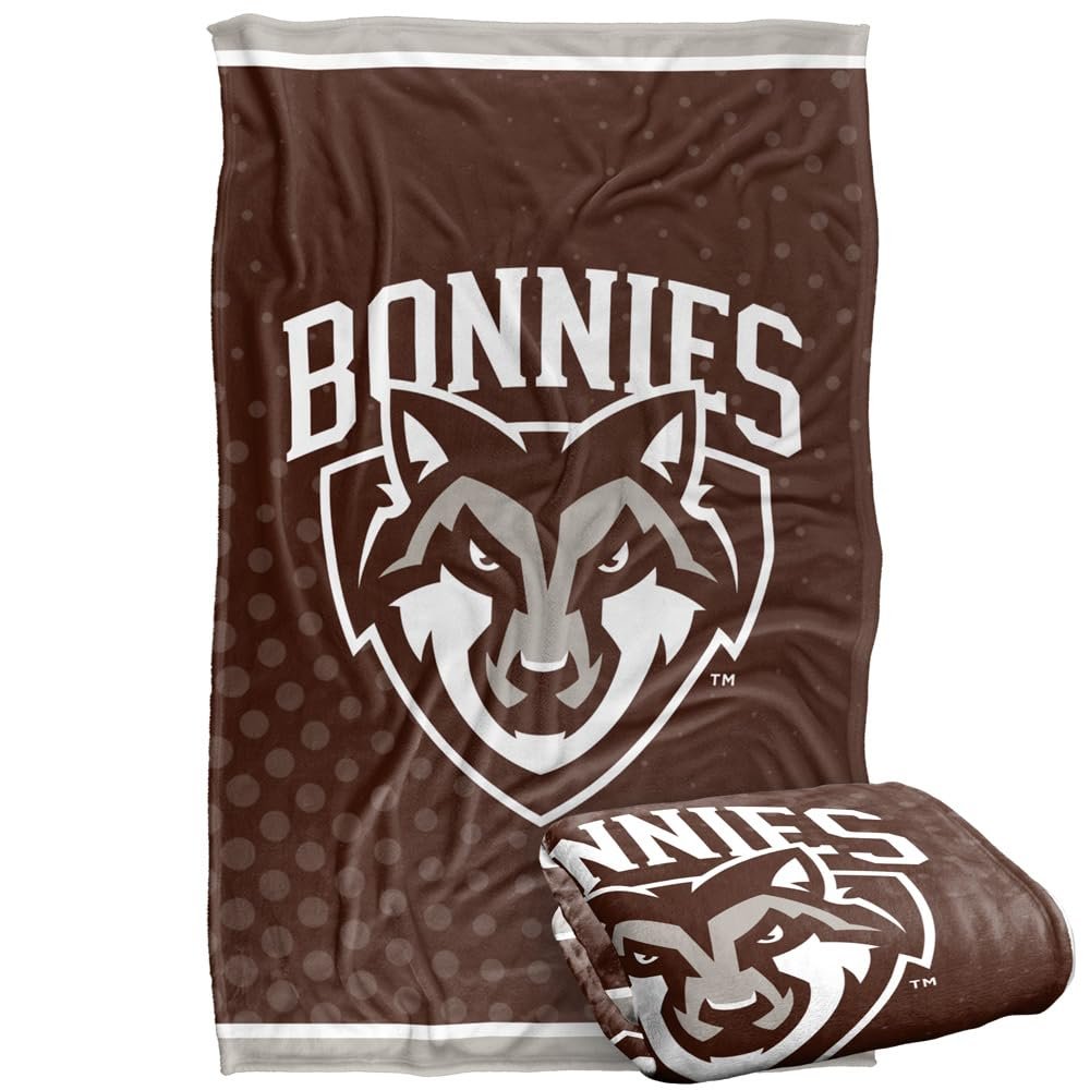 St. Bonaventure University Bonnies Blanket, 36" x 58", Logo Dots, Silky Touch Super Soft Throw
