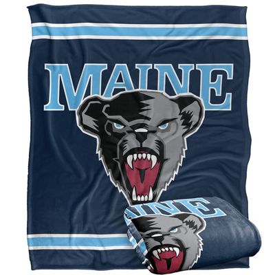 University of Maine Black Bears Blanket, 50" x 60", Primary Logo Stripes, Silky Touch Super Soft Throw