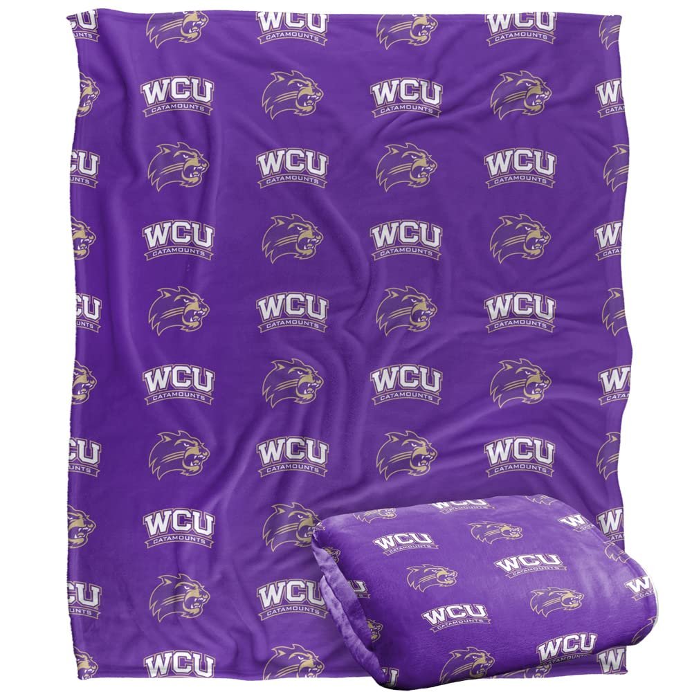 Western Carolina University Catamounts Blanket, 50" x 60", Logo Pattern, Silky Touch Super Soft Throw