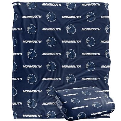 Monmouth Univeristy Hawks Blanket, 50" x 60", Logo Pattern, Silky Touch Super Soft Throw
