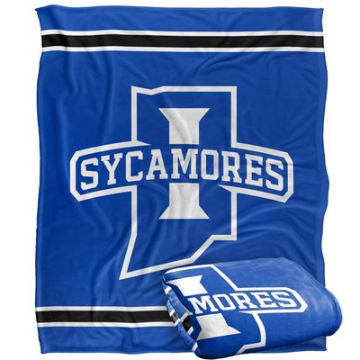 Indiana State University Sycamores Blanket, 50" x 60", Primary Logo Stripes, Silky Touch Super Soft Throw