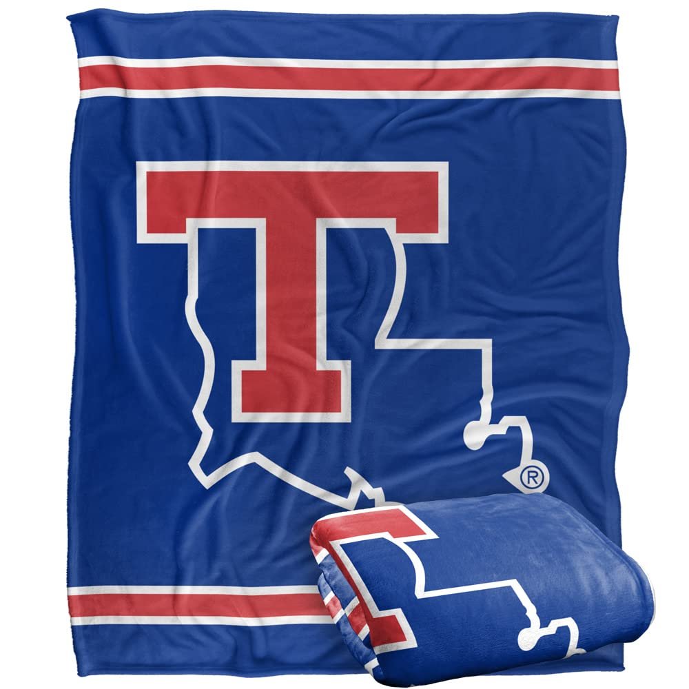 Louisiana Tech Bulldogs Blanket, 50" x 60", Primary Logo Stripes, Silky Touch Super Soft Throw