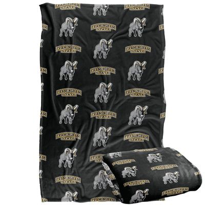 Framingham State University Rams Blanket, 36" x 58", Logo Pattern, Silky Touch Super Soft Throw