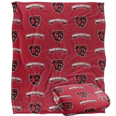 Bridgewater State Univeristy Bears Blanket, 50" x 60", Logo Pattern, Silky Touch Super Soft Throw