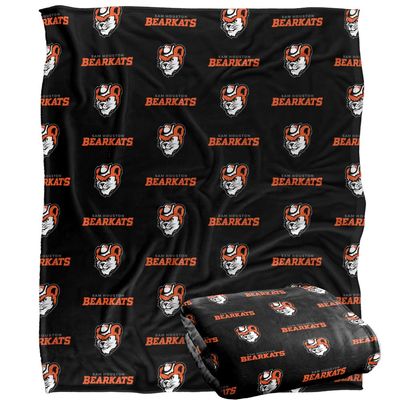 Sam Houston State University Bearkats Blanket, 50" x 60", Logo Pattern, Silky Touch Super Soft Throw
