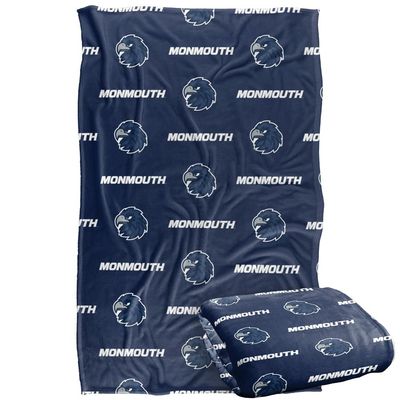 Monmouth Univeristy Hawks Blanket, 36" x 58", Logo Pattern, Silky Touch Super Soft Throw