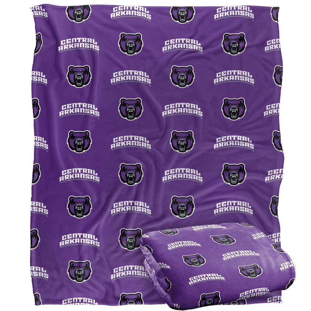 University of Central Arkansas Bears Blanket, 50" x 60", Logo Pattern, Silky Touch Super Soft Throw