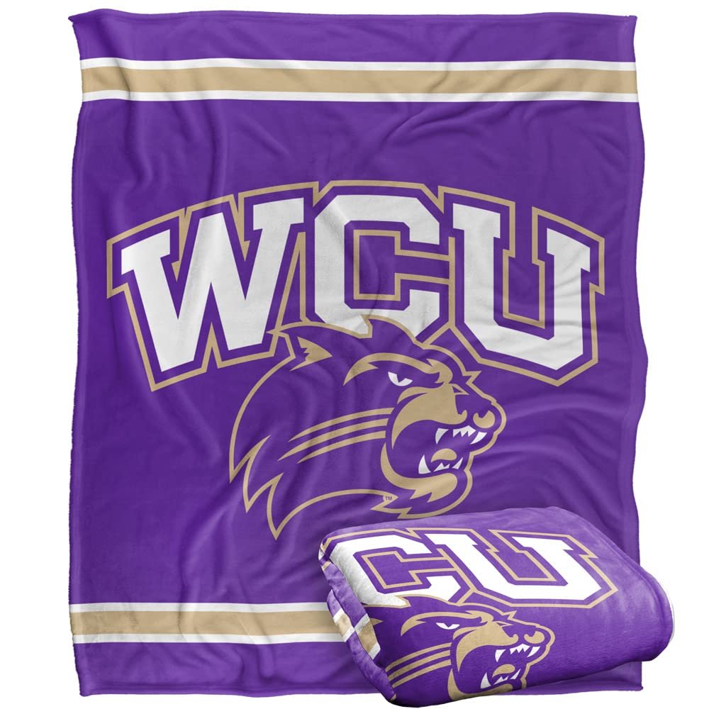 Western Carolina University Catamounts Blanket, 50" x 60", Primary Logo Stripes, Silky Touch Super Soft Throw