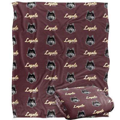 Loyola Univeristy Chicago Ramblers Blanket, 50" x 60", Logo Pattern, Silky Touch Super Soft Throw