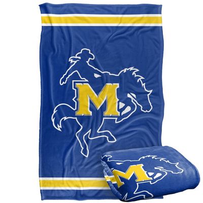 Mcneese State University Cowboy Blanket, 36" x 58", Primary Logo Stripes, Silky Touch Super Soft Throw