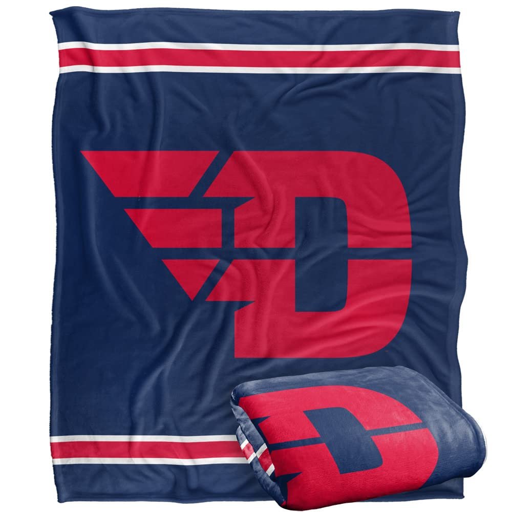 University of Dayton Flyers Blanket, 50" x 60", Primary Logo Stripes, Silky Touch Super Soft Throw