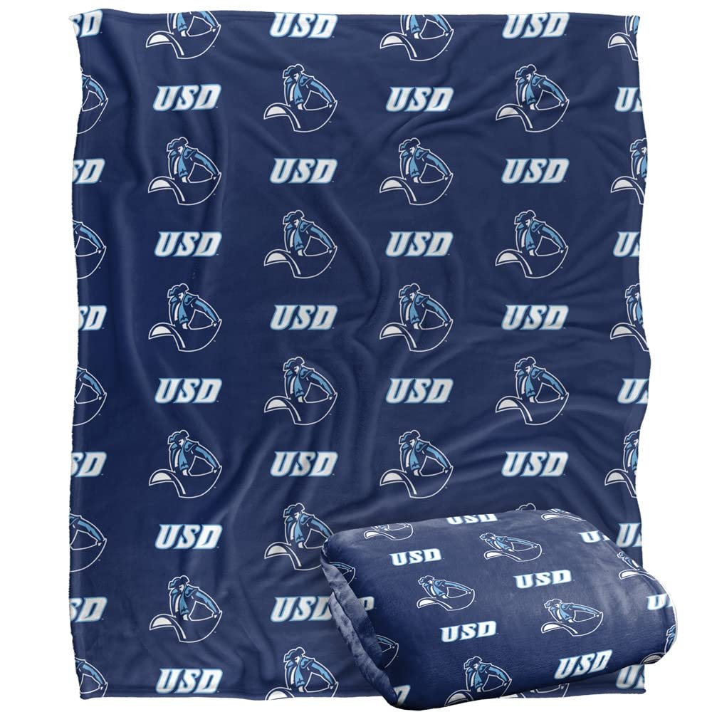University of San Diego Toreros Blanket, 50" x 60", Logo Pattern, Silky Touch Super Soft Throw