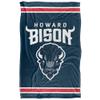 Howard University Bison Blanket, 36" x 58", Primary Logo Stripes, Silky Touch Super Soft Throw view 2