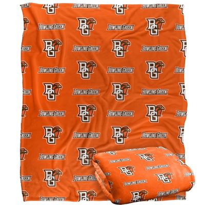 Bowling Green State University Wildcats Blanket, 50" x 60", Logo Pattern, Silky Touch Super Soft Throw