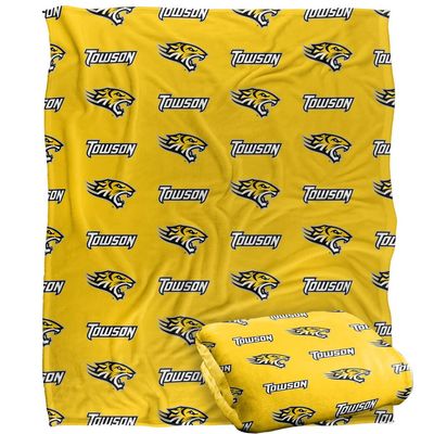 Towson University Tigers Blanket, 50" x 60", Logo Pattern, Silky Touch Super Soft Throw