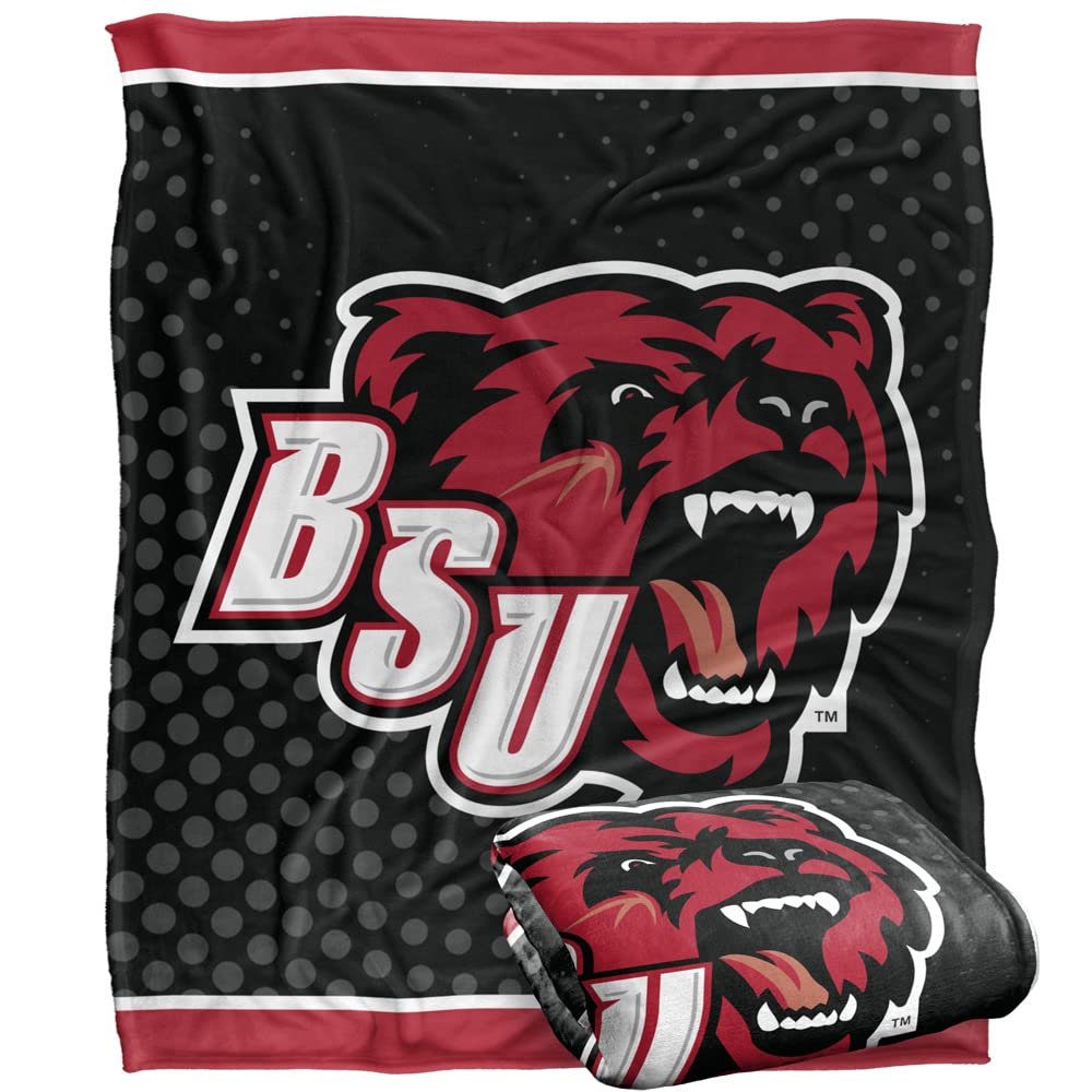 Bridgewater State Univeristy Bears Blanket, 50" x 60", Logo Dots, Silky Touch Super Soft Throw