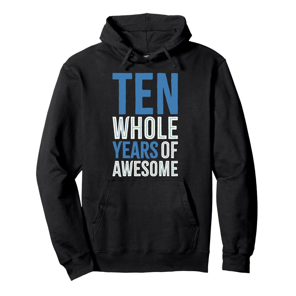 10th Birthday Shirt Gift Boy Age 10 Ten Year Old Boys Son Pullover Hoodie