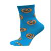 Hot Sox Kid's Pretzels Crew Socks 1 Pair, Turquoise, Shoe Size: 10-13 Youth view 1