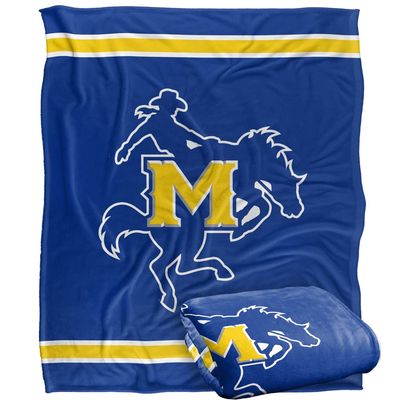 Mcneese State University Cowboy Blanket, 50" x 60", Primary Logo Stripes, Silky Touch Super Soft Throw