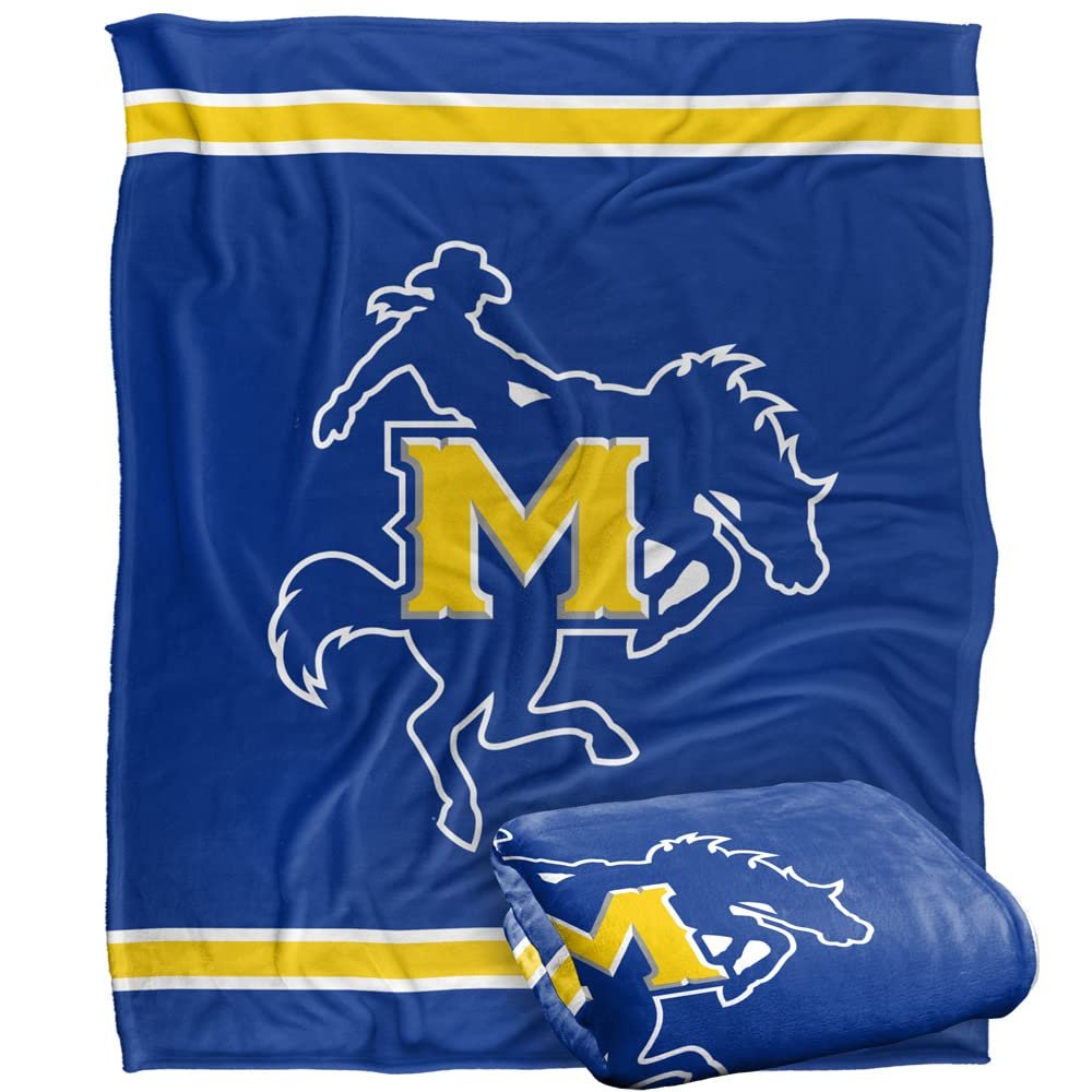 Mcneese State University Cowboy Blanket, 50" x 60", Primary Logo Stripes, Silky Touch Super Soft Throw
