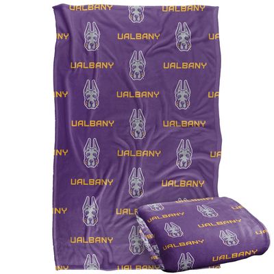University of Albany Great Danes Blanket, 36" x 58", Logo Pattern, Silky Touch Super Soft Throw