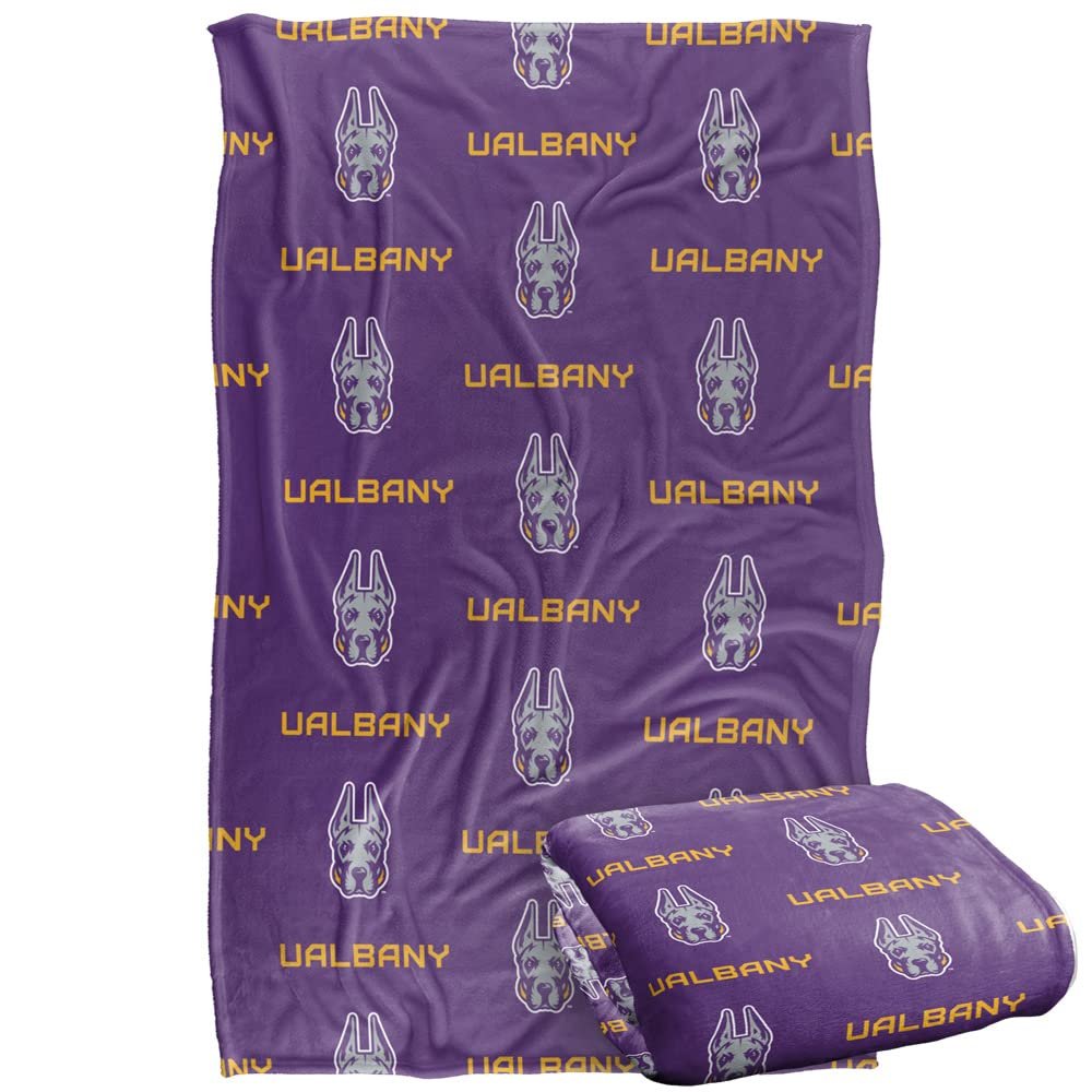 University of Albany Great Danes Blanket, 36" x 58", Logo Pattern, Silky Touch Super Soft Throw