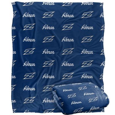 University of Akron Zips Blanket, 50" x 60", Logo Pattern, Silky Touch Super Soft Throw