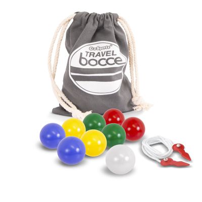 GoSports 40 mm Travel Size Mini Bocce Game Set with 8 Balls, Pallino, Tote Bag and Measuring Rope