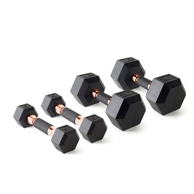 CAP Barbell 50 lbs Coated Dumbbell Set with Copper handles, 5LBx2, 20lbx2
