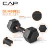 CAP Barbell 50 lbs Coated Dumbbell Set with Copper handles, 5LBx2, 20lbx2 view 2