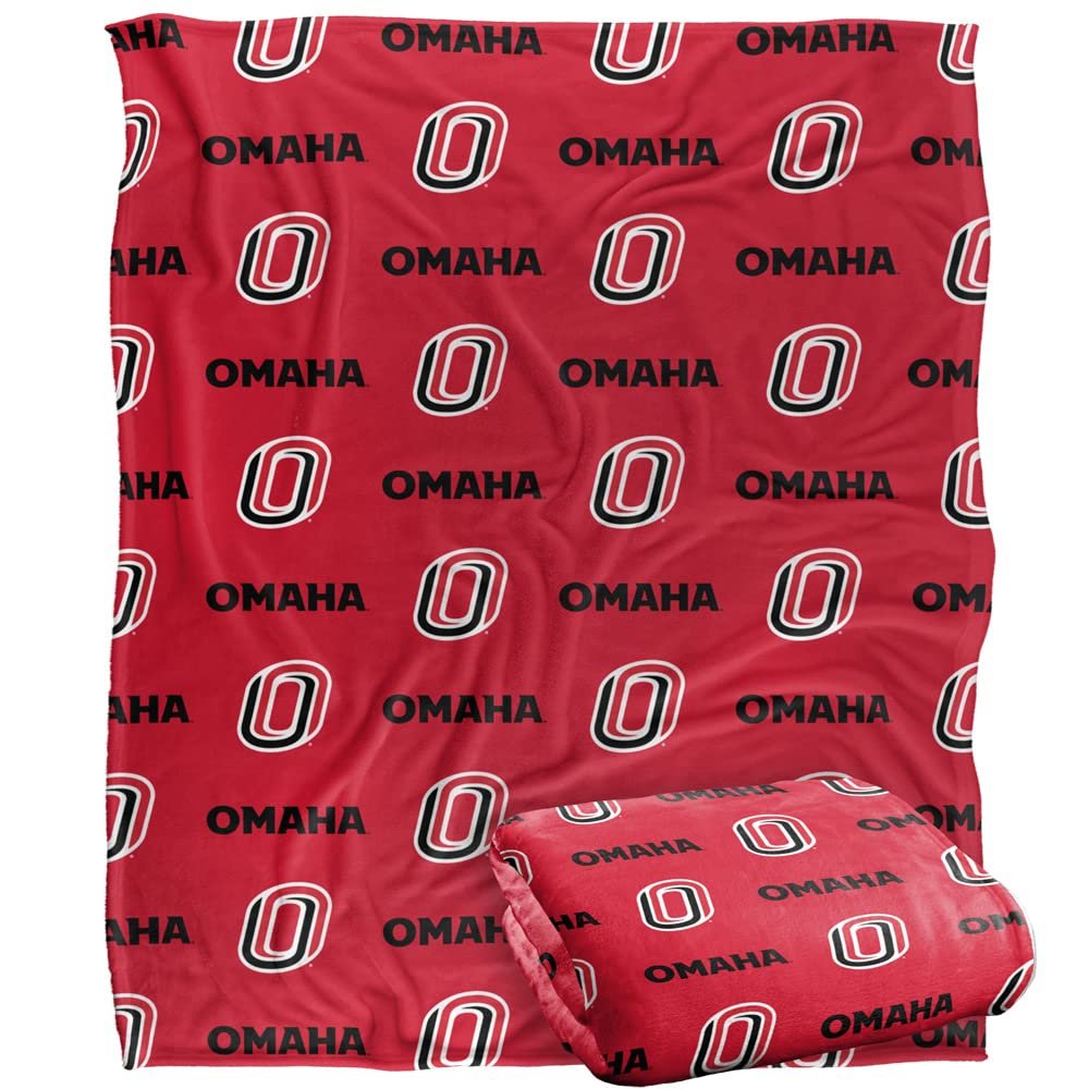 University of Nebraska at Omaha Wildcats Blanket, 50" x 60", Logo Pattern, Silky Touch Super Soft Throw