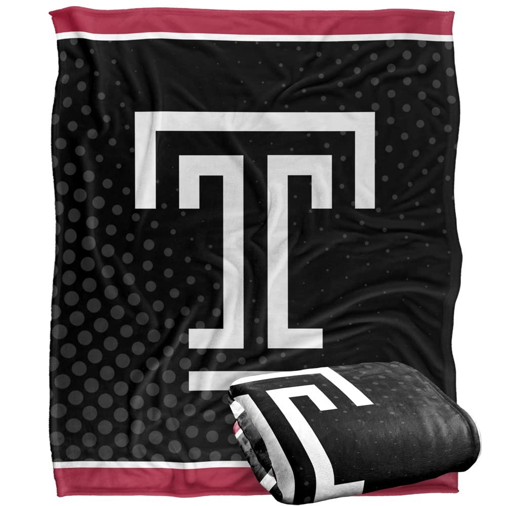 Temple University Owls Blanket, 50" x 60", Logo Dots, Silky Touch Super Soft Throw