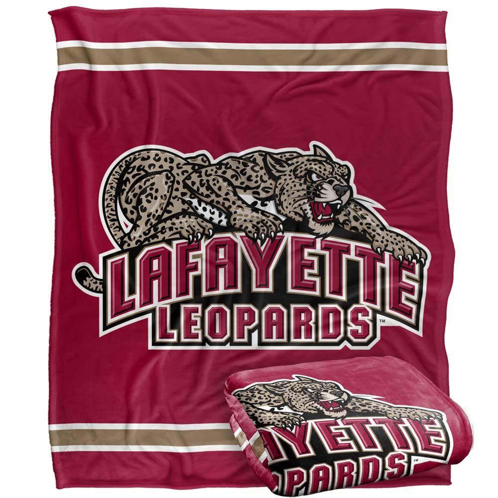 Lafayette College Bulldogs Blanket, 50" x 60", Primary Logo Stripes, Silky Touch Super Soft Throw