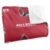 Ball State University Cardinals Blanket, 50" x 60", Logo Pattern, Silky Touch Super Soft Throw view 3