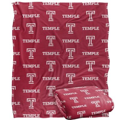 Temple University Owls Blanket, 50" x 60", Logo Pattern, Silky Touch Super Soft Throw