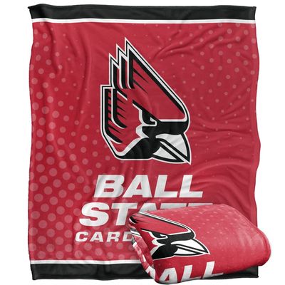 Ball State University Cardinals Blanket, 50" x 60", Logo Dots, Silky Touch Super Soft Throw