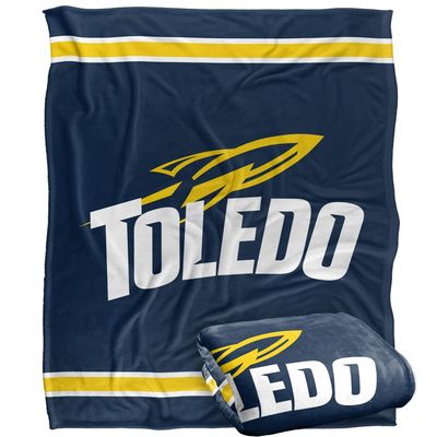 University of Toledo Rockets Blanket, 50" x 60", Primary Logo Stripes, Silky Touch Super Soft Throw