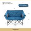 ARROWHEAD OUTDOOR Portable Folding Double Duo Camping Chair Loveseat w/ 2 Cup & Wine Glass Holder, Heavy-Duty Carrying Bag, Padded Seats & Armrests, Supports up to 500lbs, USA-Based Support view 3