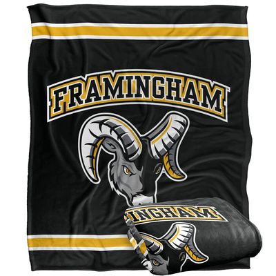 Framingham State University Rams Blanket, 50" x 60", Primary Logo Stripes, Silky Touch Super Soft Throw