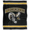 Framingham State University Rams Blanket, 50" x 60", Primary Logo Stripes, Silky Touch Super Soft Throw view 2