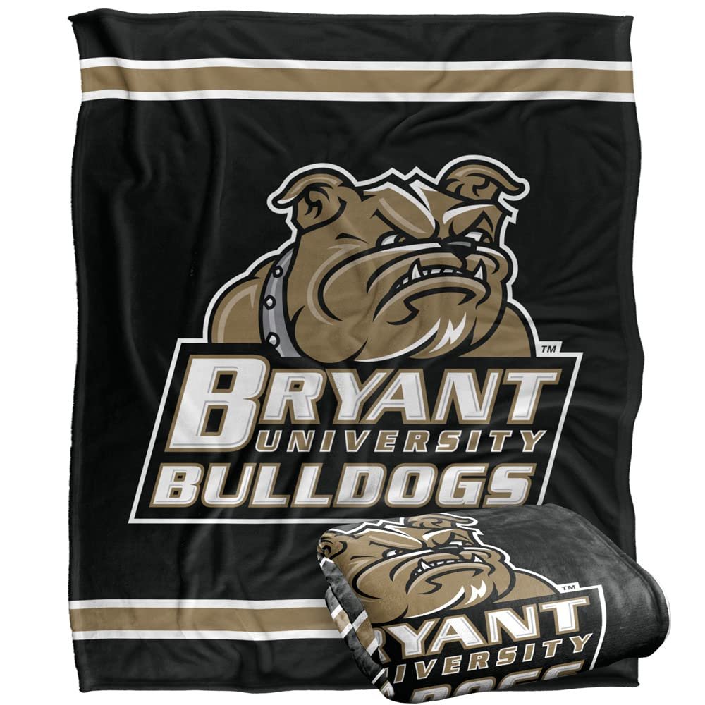 Bryant University Bulldogs Blanket, 50" x 60", Primary Logo Stripes, Silky Touch Super Soft Throw