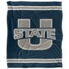 Utah State University Aggies Blanket, 50" x 60", Primary Logo Stripes, Silky Touch Super Soft Throw view 2
