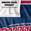 Metro State University of Denver Roadrunners Blanket, 50" x 60", Primary Logo Stripes, Silky Touch Super Soft Throw view 4