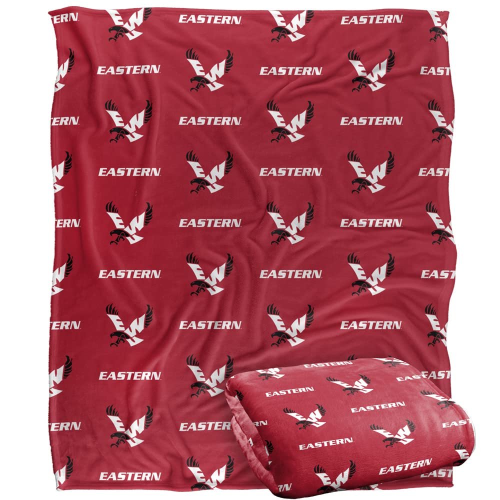 Eastern Washington University Eagles Blanket, 50" x 60", Logo Pattern, Silky Touch Super Soft Throw