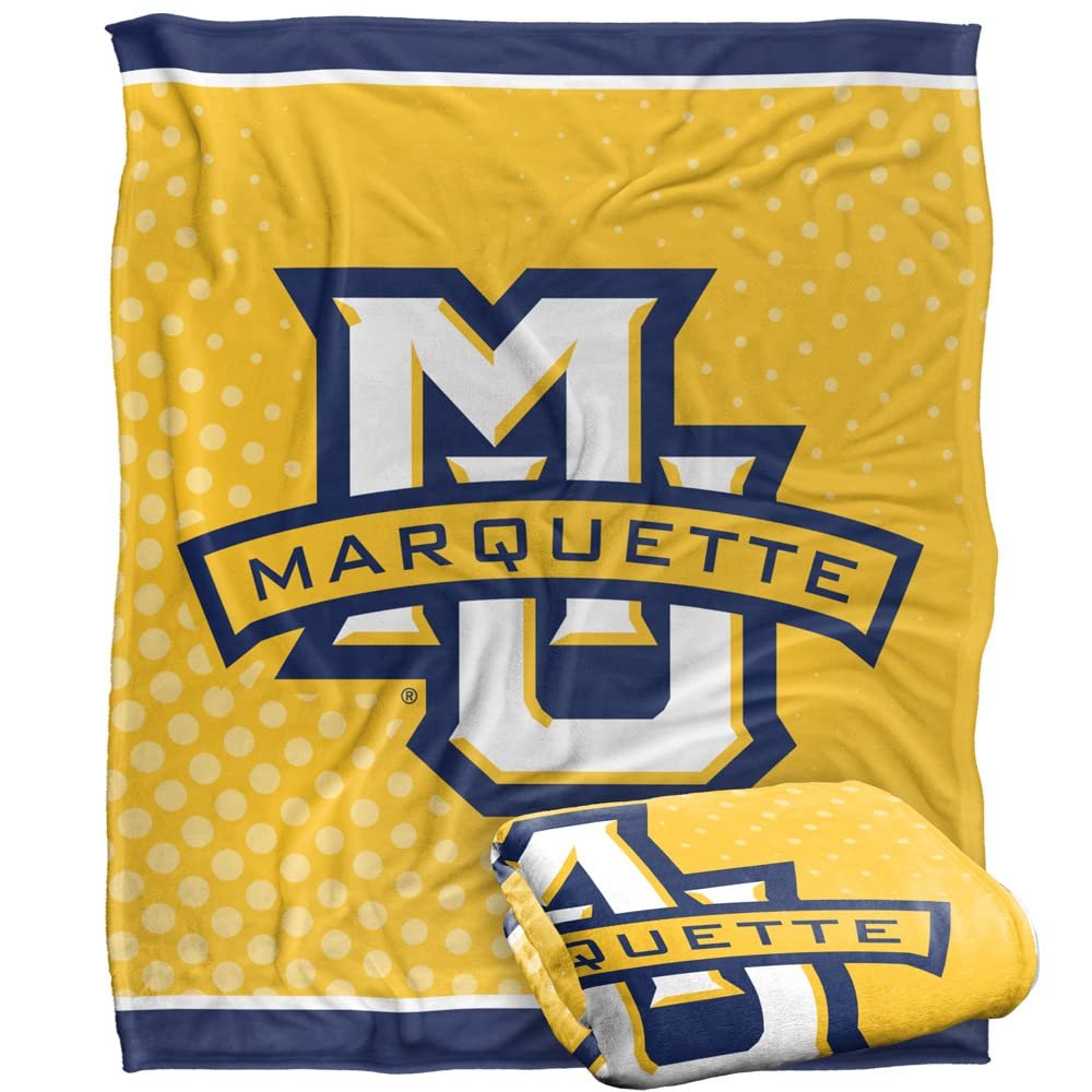 Marquette University Golden Eagles Blanket, 50" x 60", Logo Dots, Silky Touch Super Soft Throw