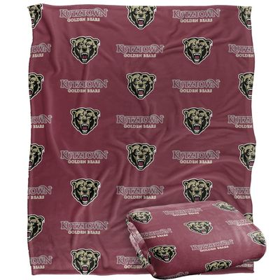 Kutztown University Golden Bears Blanket, 50" x 60", Logo Pattern, Silky Touch Super Soft Throw