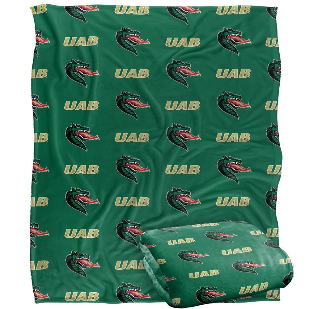 University of Alabama at Birmingham Blazers Blanket, 50" x 60", Logo Pattern, Silky Touch Super Soft Throw