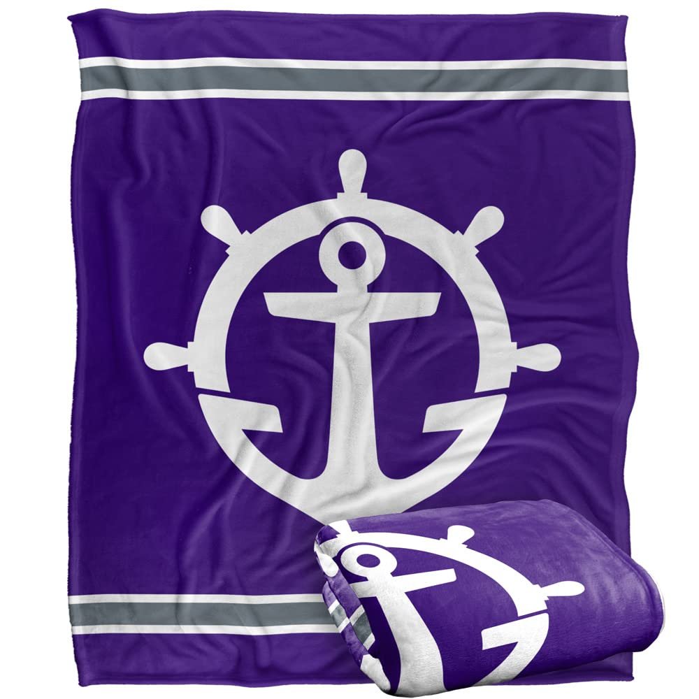 University of Portland Pilots Blanket, 50" x 60", Primary Logo Stripes, Silky Touch Super Soft Throw